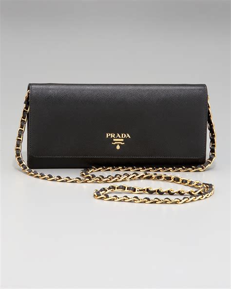 prada saffiano leather small wallet on chain|Prada large saffiano leather wallet.